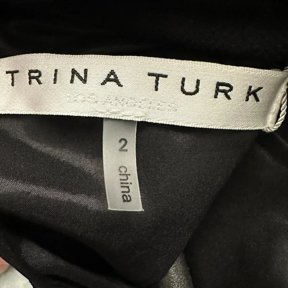 Trina Turk black Yokan leopard print Peter Pan collar mini dress  NWT Size 2 - Picture 7 of 10